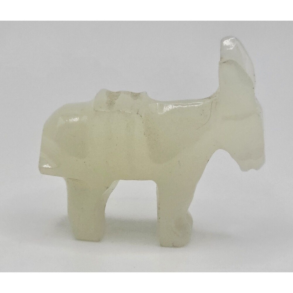 VTG Hand Carved Marble Quartz Stone Donkey Burro Burrito Miniature Figurine 2”
